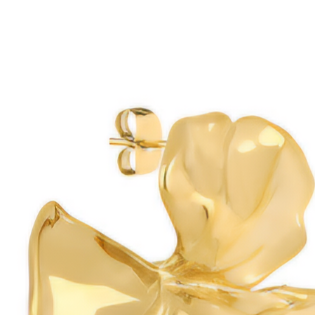 Cercei Eleganți de Damă din Oțel Inoxidabil, Design Organic placați cu Aur