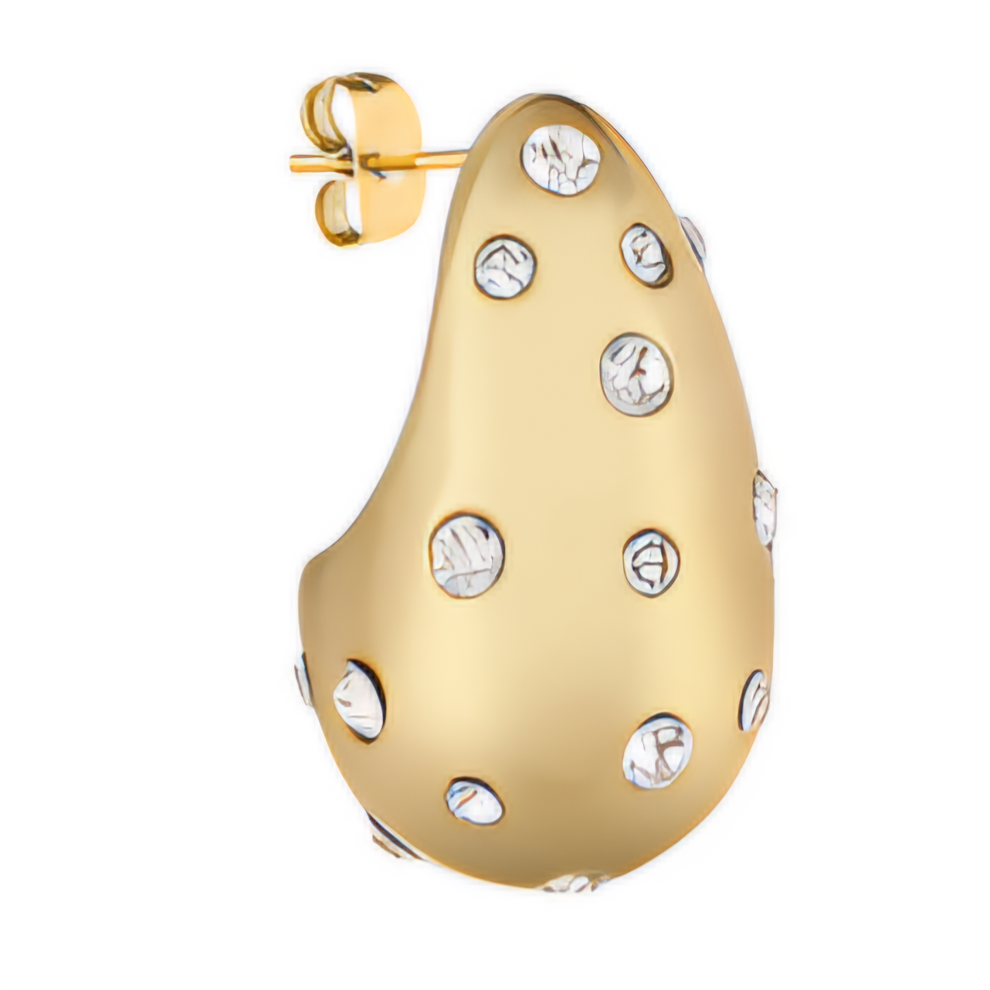 Cercei Damă din Oțel Inoxidabil, Design Bombat și Zirconiu