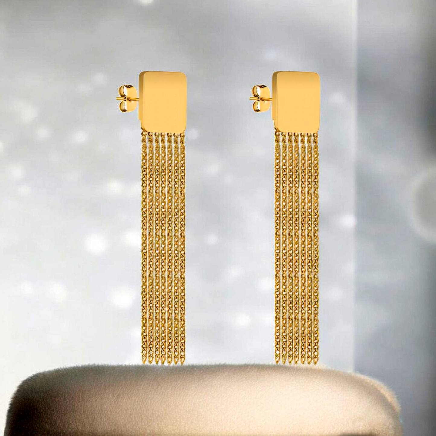 Cercei Eleganți Damă din Oțel Inoxidabil, Design Geometric