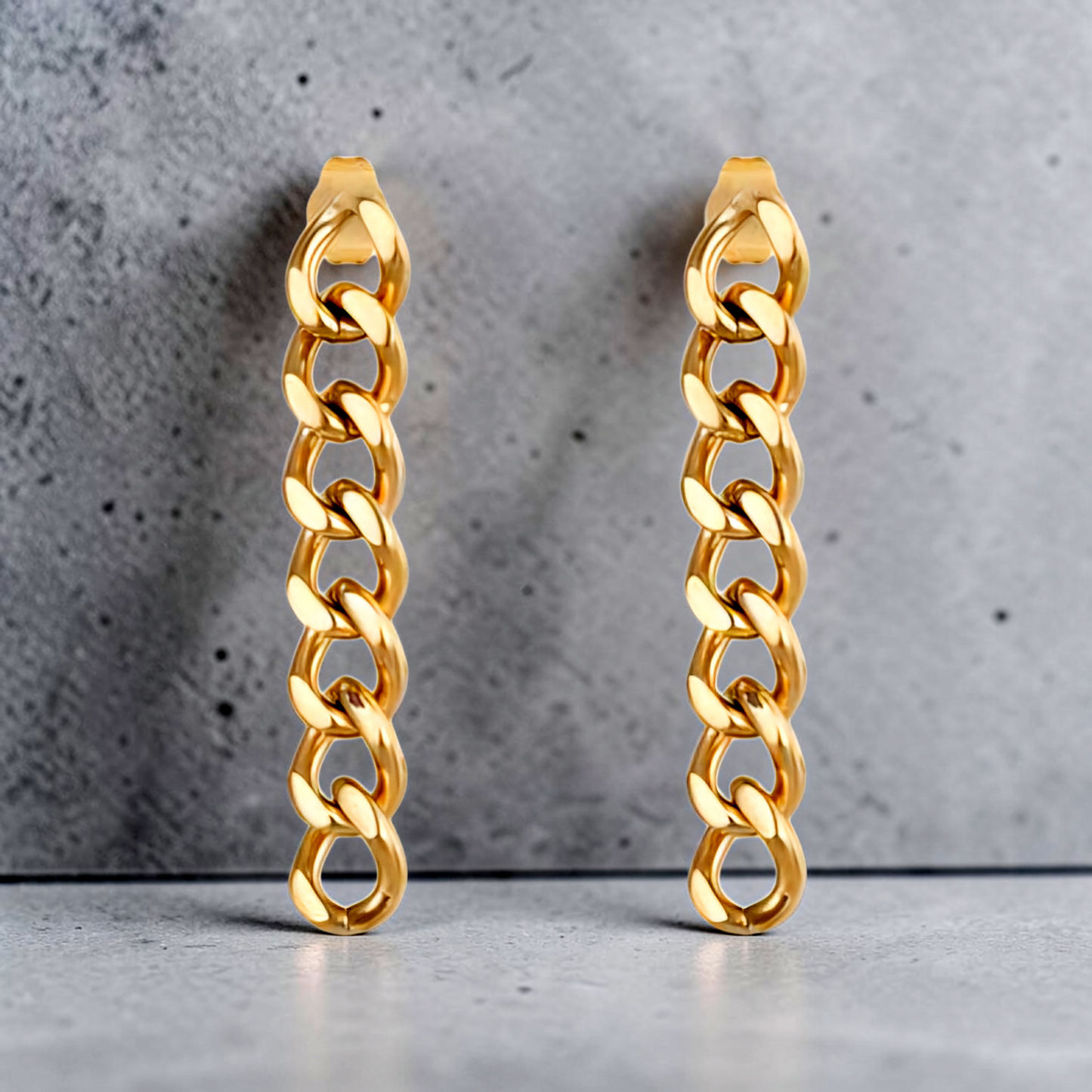 Cercei Damă din Oțel Inoxidabil, Design Modern Inspirat din Zale de Lanț