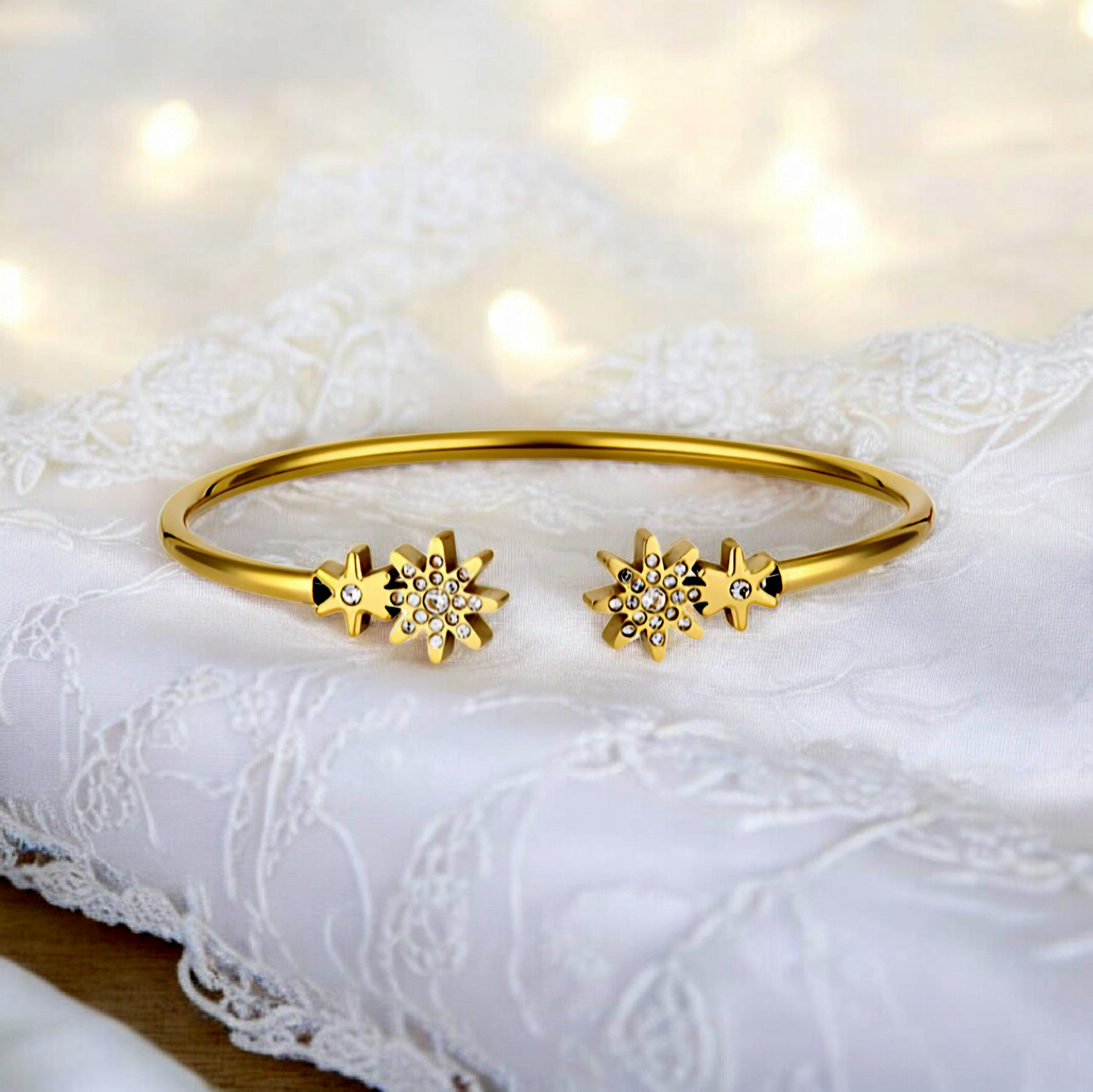 Brățară Daniel Klein Gold Edition, cu Elemente Florale și Zirconii Stralucitoare