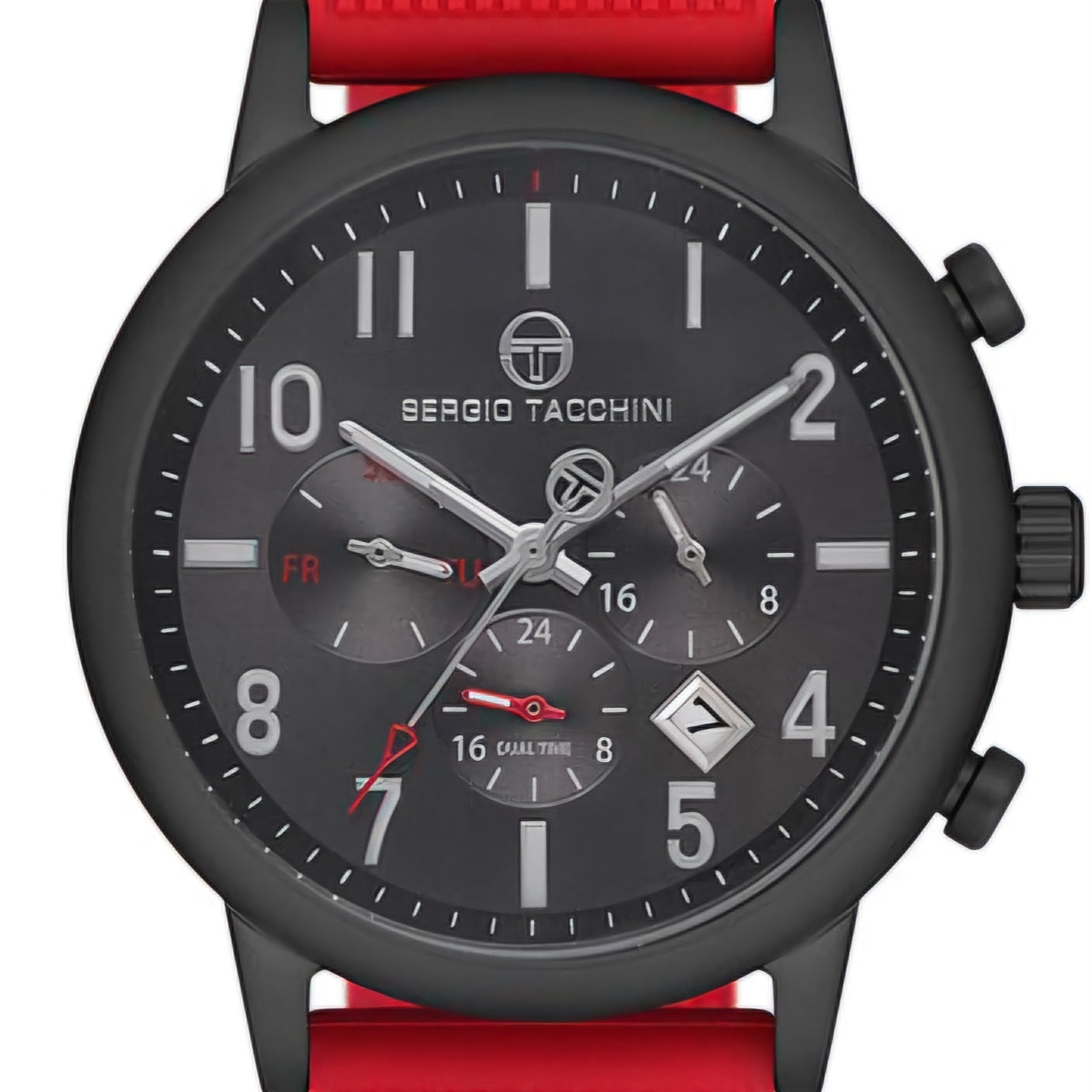 Ceas Sport pentru Bărbați, Design Rotund Negru cu Funcție Dual Time și Curea din Silicon