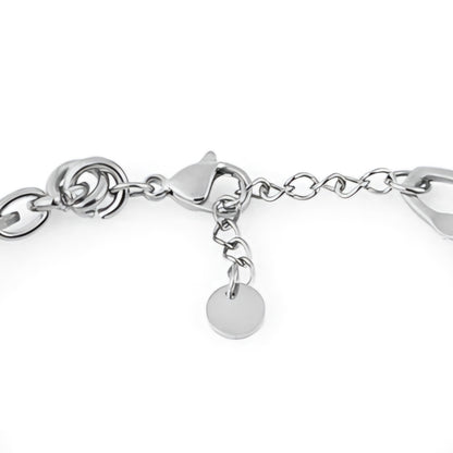 Brățară Elegantă de Damă din Oțel Inoxidabil, Design Împletit și Contrast Bicolor