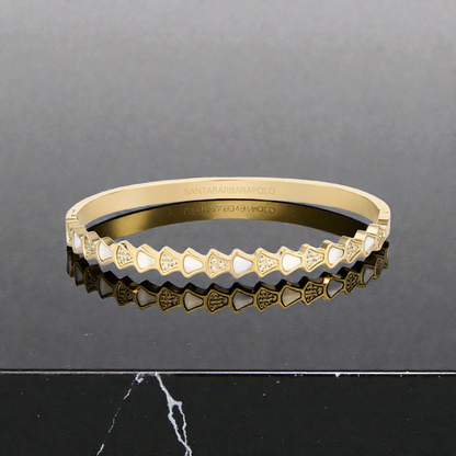 Brățară de Damă Santa Barbara Polo, Design Fin Auriu din Oțel Inoxidabil cu Detalii din Sidef