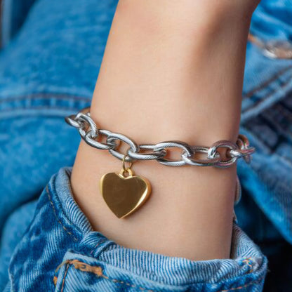 Brățară de Damă Freelook, Argintie din Oțel Inoxidabil, Design Statement Extra-Lat (25 mm)