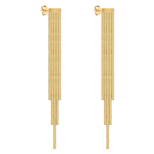 Cercei Statement Lungi Damă din Oțel Inoxidabil, Lănțișoare Multiple