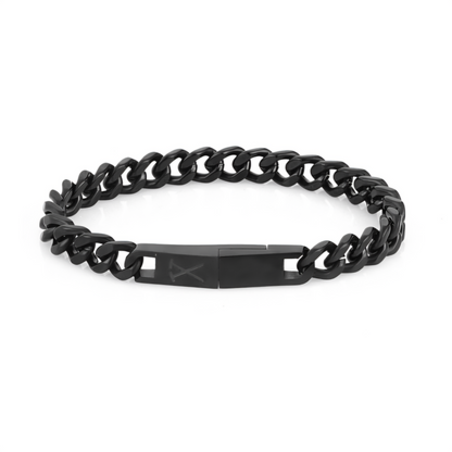 Brățară Masculină Minimalistă din Oțel Inoxidabil, Finisaj Negru Mat cu Închidere Magnetică