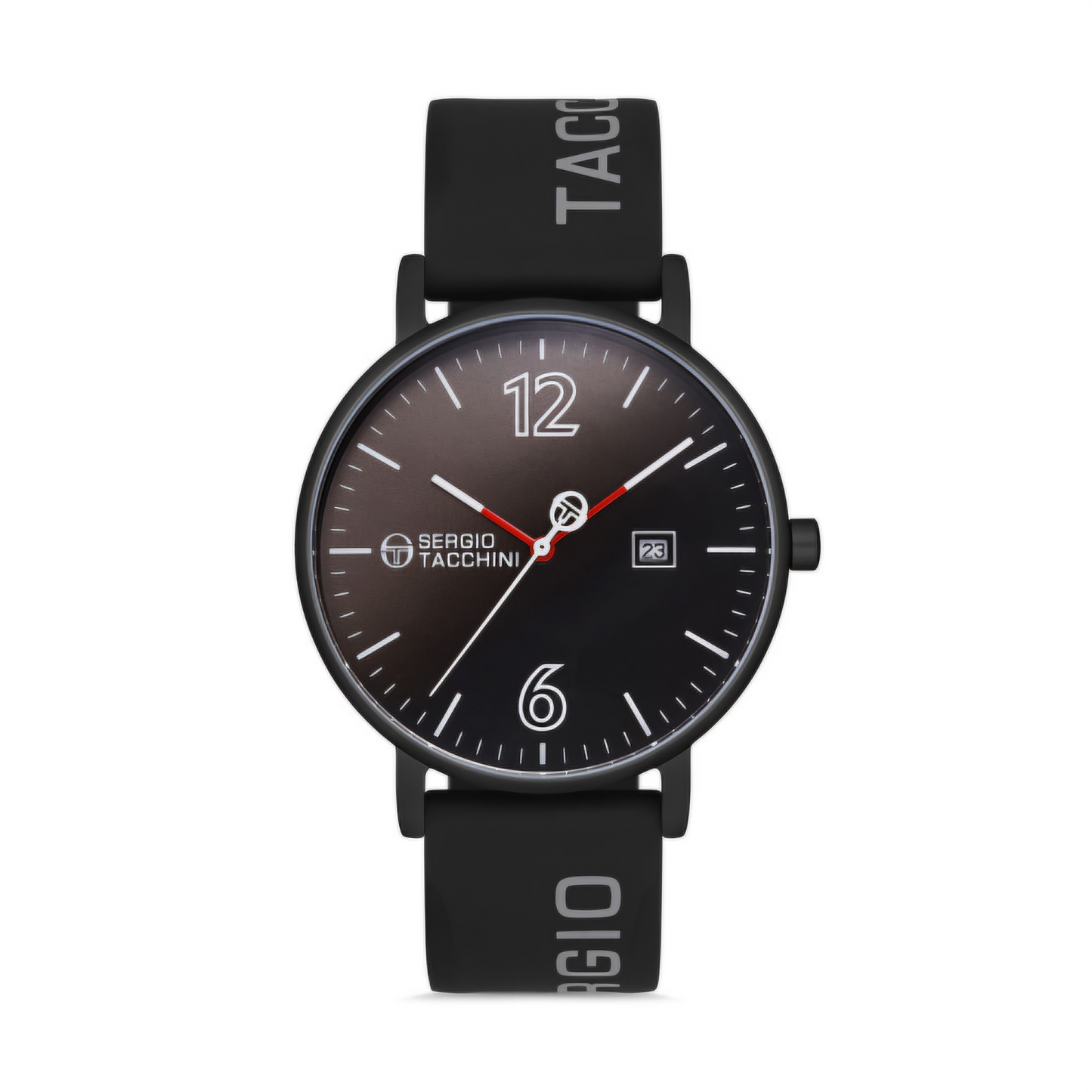 Ceas Sport pentru Bărbați, Design Rotund din Aluminiu cu Cadran Bicolor și Curea din Silicon