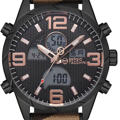 Ceas Bărbătesc Sergio Tacchini Archivio, Sportiv Analog-Digital cu Design Army