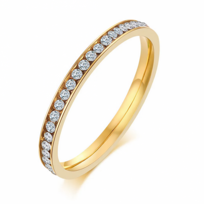 Inel Eternity de Damă din Oțel Inoxidabil, cu Pavaj Continuu din Zirconiu