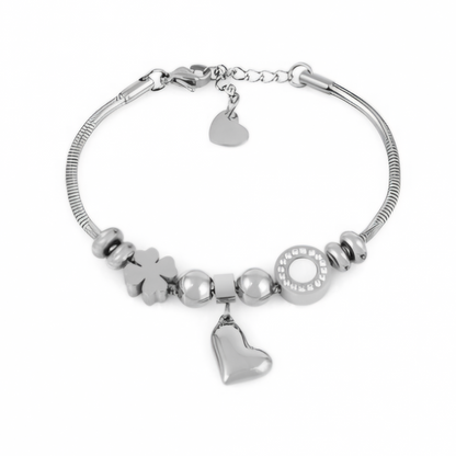 Brățară Damă din Oțel Inoxidabil, Design Romantic cu Talisman Inimă