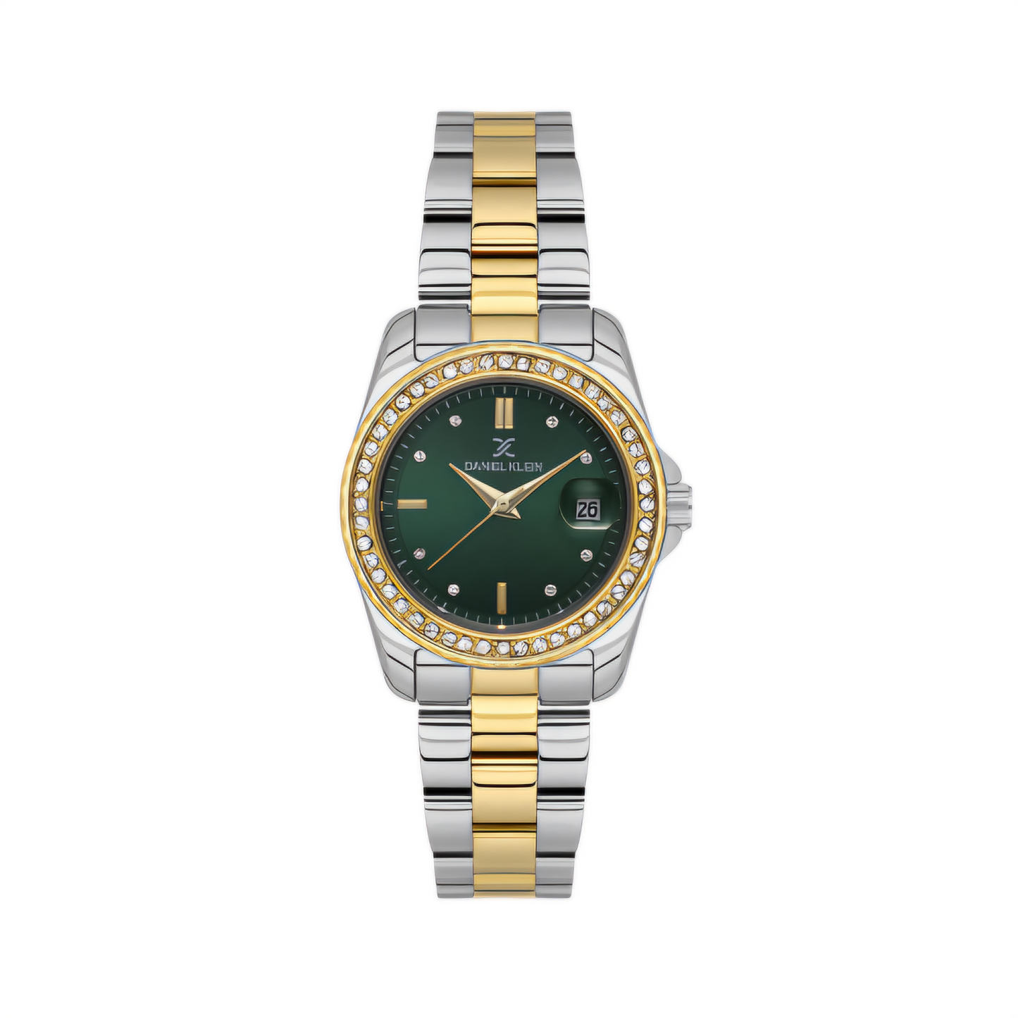Ceas Fashion de Damă, Premium, Zirconiu și Brățară Bicoloră