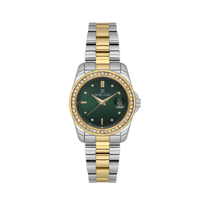 Ceas Fashion de Damă, Premium, Zirconiu și Brățară Bicoloră