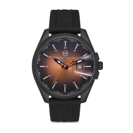 Ceas Bărbătesc Sergio Tacchini Archivio, Design Sportiv Negru cu Cadran Degrade Bicolor