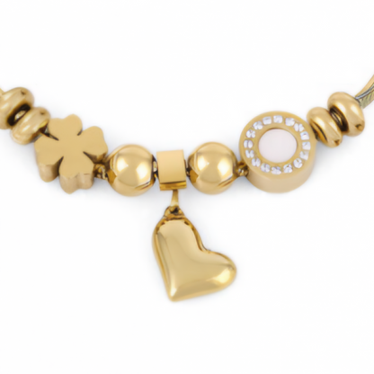 Brățară Damă din Oțel Inoxidabil, Design Romantic cu Talisman Inimă