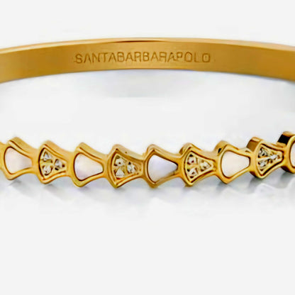 Brățară de Damă Santa Barbara Polo, Design Fin Auriu din Oțel Inoxidabil cu Detalii din Sidef