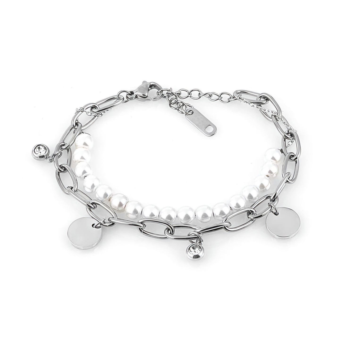 Brățară de Damă Freelook, Design Auriu Statement cu Sidef și Pandantive cu Cristale