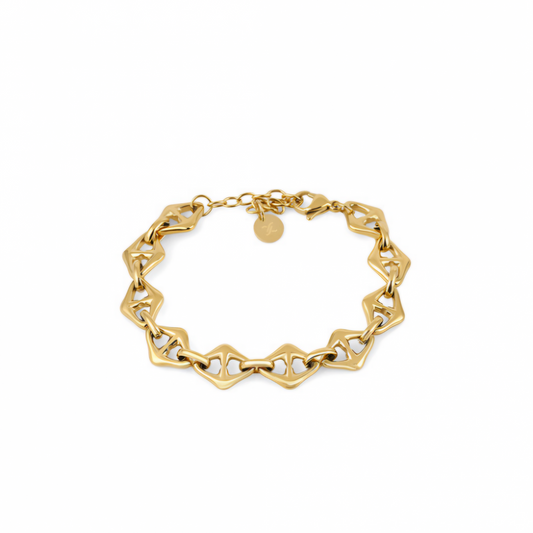 Brățară Damă din Oțel Inoxidabil, Design cu Zale Ovale Texturate