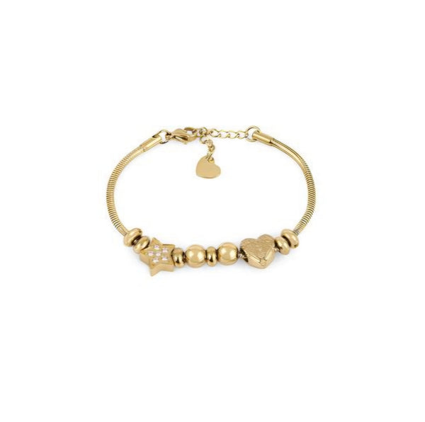 Brățară de Damă Thia Jewelry S.Steel, Design Fin Bicolor Alb și Auriu