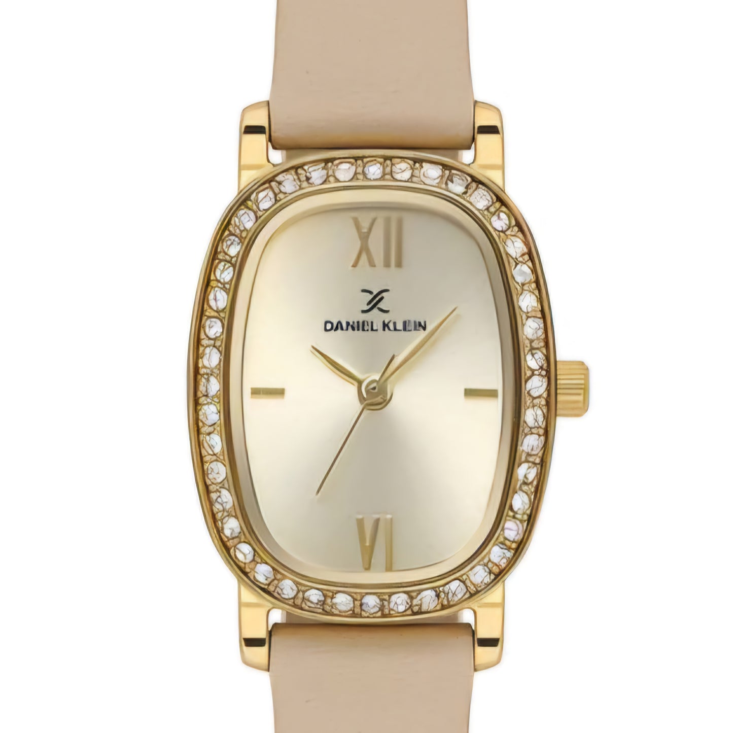 Ceas de Damă Daniel Klein Premium, Design Oval cu Cristale și Curea din Piele Fină