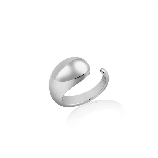 Inel Damă din Oțel Inoxidabil, Reglabil cu Finisaj Argintiu Lucios